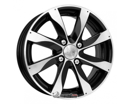 K&K Джемини 5.5x14 4*100 ET49 DIA56.6 Алмаз черный Литой