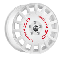 OZ 8x17/5x100 ET48 D68 Rally Racing Race White + Red Lettering