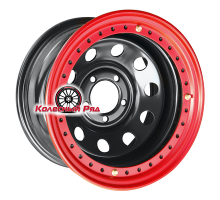 Off-Road Wheels 8x17/5x127 ET0 D75 Jeep черный с бедлоком (красный)