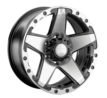 LS 8x17/6x139,7 ET25 D106,1 1284 BKF (конус, Колпак+лого)